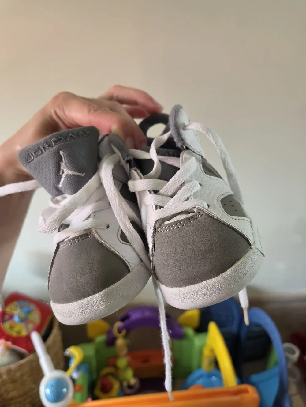 Toddler Air Jordan 6 Retro "Cool Grey" Size 5C - White & Grey Sneakers - Picture 6 of 7